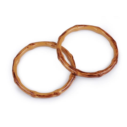 Plastová ucha na tašky imitace bambusu Ø12,5 cm - 1 ks | Mimib