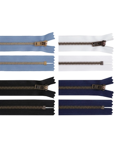Kovový zip YKK No 5 délka 18 cm staromosazný (jeansový) - 1 ks | Mimib