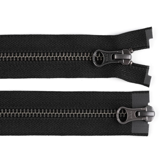 Zip kovový YKK No 5 dělitelný 2 jezdce / dvoucestný 60 cm na kožené bundy - 1 ks | Mimib