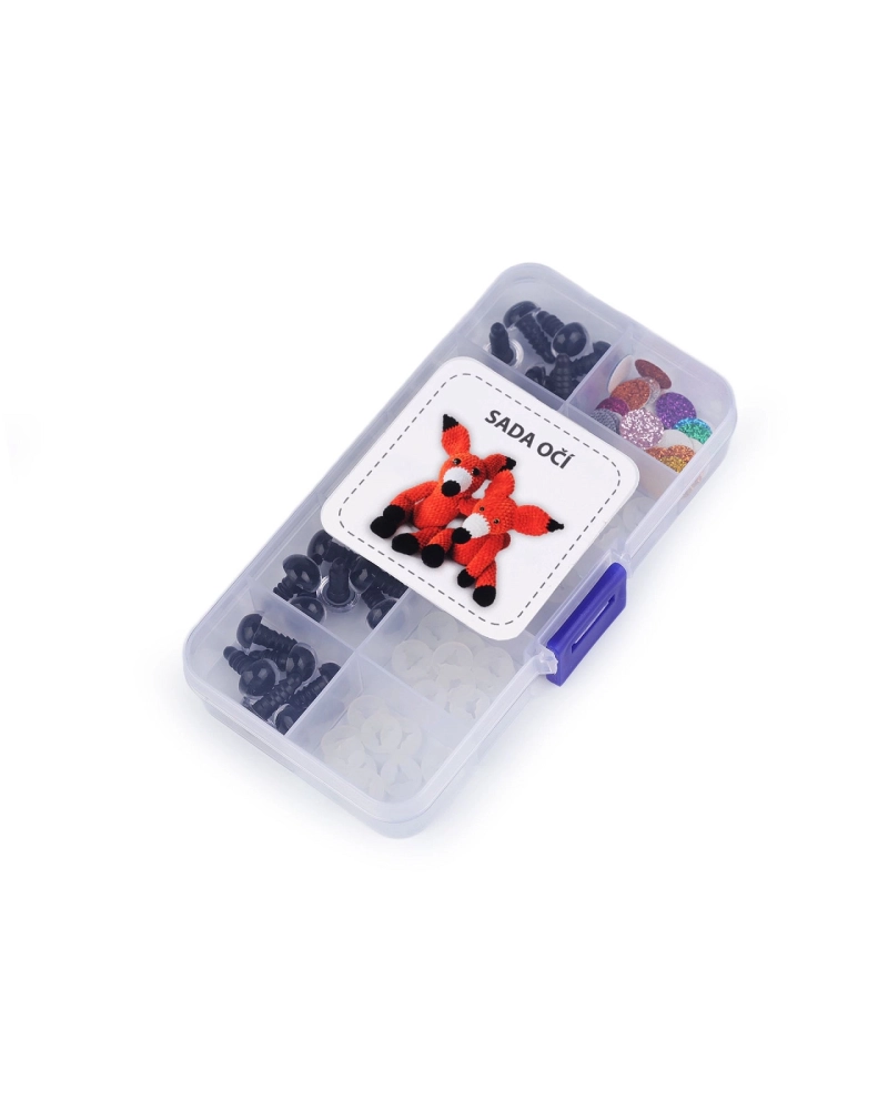 Sada očí s pojistkou s glitry Ø10, 12 mm - 1 sada | Mimib
