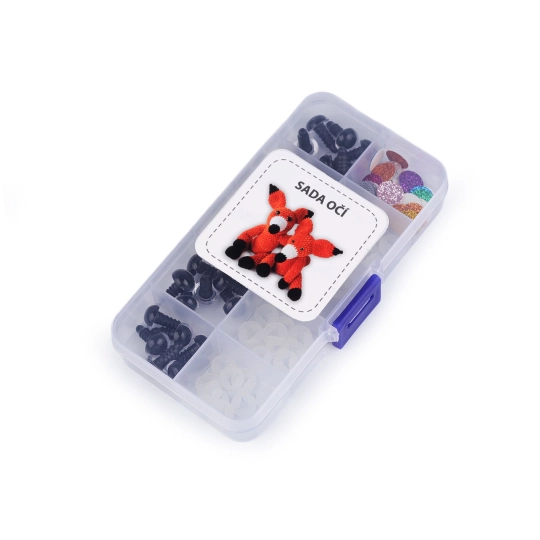 Sada očí s pojistkou s glitry Ø10, 12 mm - 1 sada | Mimib