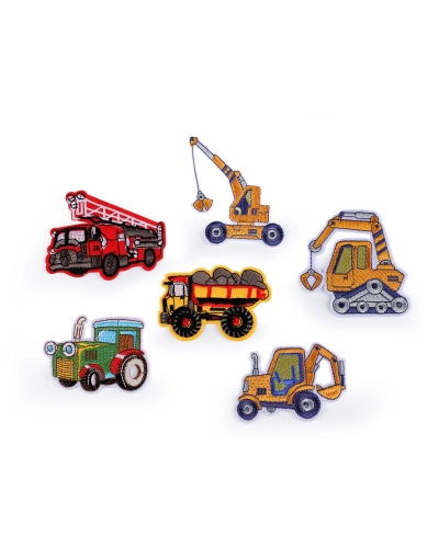 Nažehlovačka traktor, jeřáb, auto, bagr, hasiči - 10 ks | Mimib