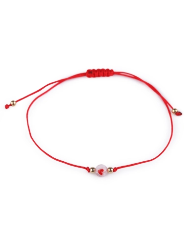 Náramek shamballa srdíčko - 1 ks | Mimib