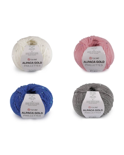 Pletací příze Alpaca Gold s flitry 50 g - 1 ks | Mimib