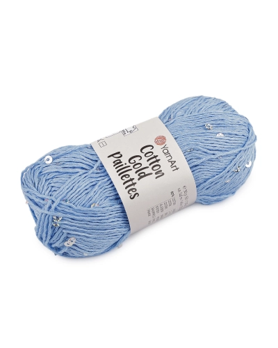 Pletacia priadza Cotton Gold Paillettes s flitrami 50 g - 1 ks | Mimib