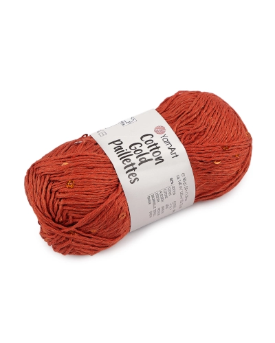 Pletacia priadza Cotton Gold Paillettes s flitrami 50 g - 1 ks | Mimib