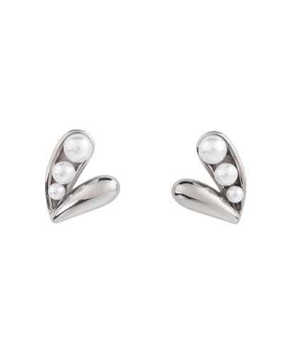 Náušnice z nerezovej ocele s perlami - 1 pár | Mimib