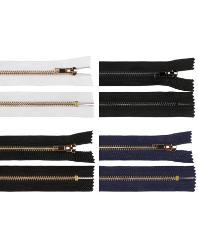Kovový zips No 5 dĺžka 12 cm (jeansový) - 1 ks | Mimib