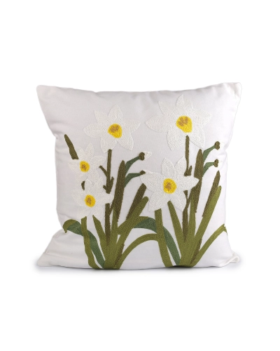 Povlak na polštář vyšívané květy 45x45 cm - 2 ks | Mimib