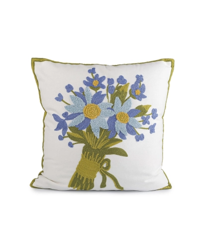 Povlak na polštář vyšívané květy 45x45 cm - 2 ks | Mimib