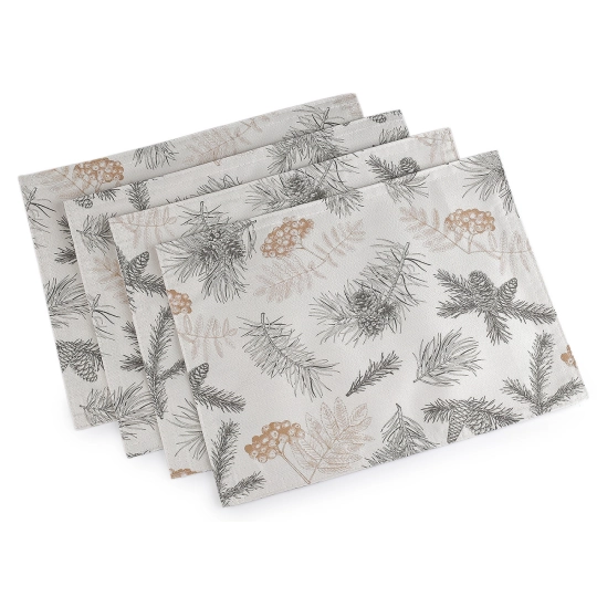 Vánoční prostírání textilní, oboustranné s jemným lurexem 30x40 cm - 4 ks | Mimib