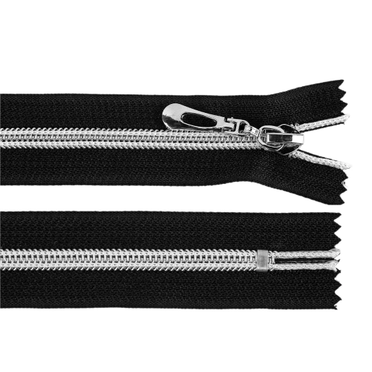 Spirálový zip No 7 délka 18 cm se stříbrnými zoubky - 1 ks | Mimib