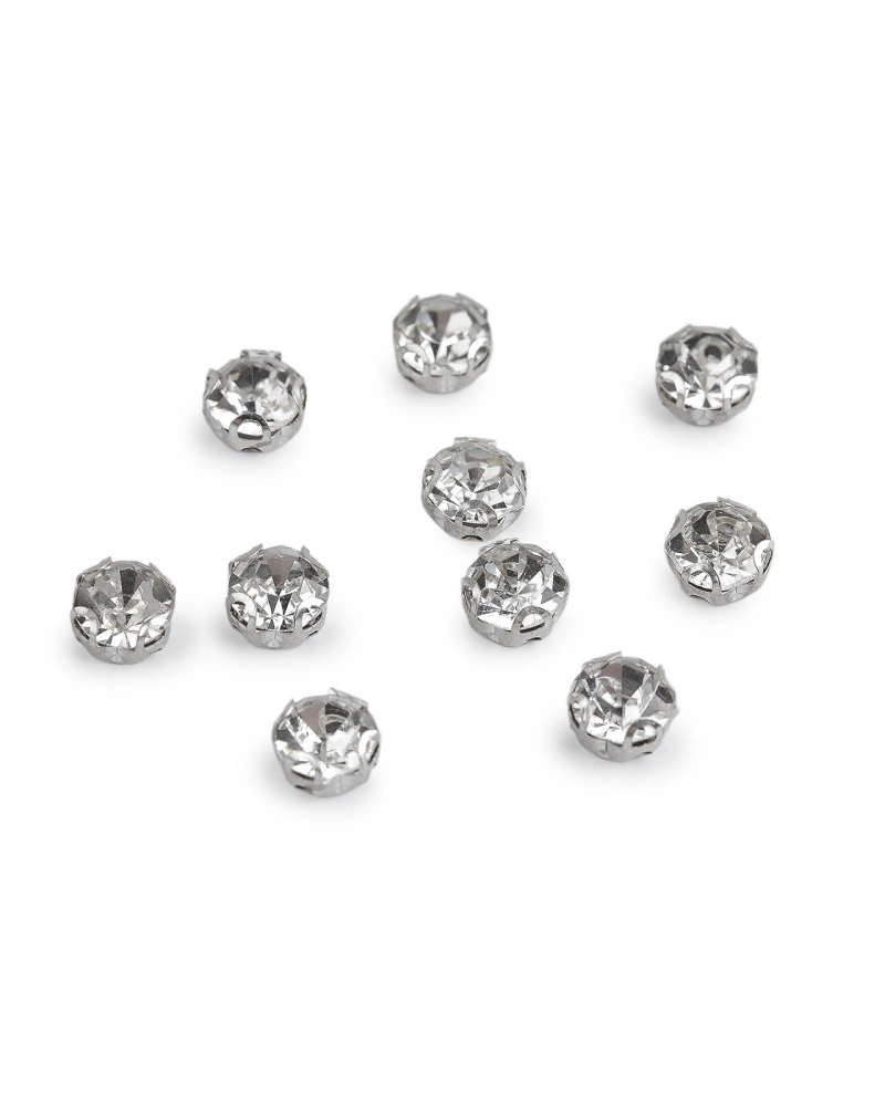 Našívací šatony / štras v pouzdře / kotlíku Ø6, 7, 8 mm - 10 ks | Mimib