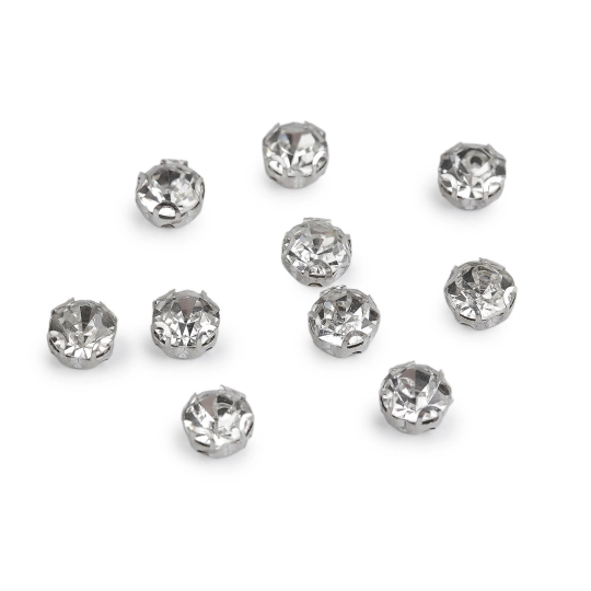 Našívací šatony / štras v pouzdře / kotlíku Ø6, 7, 8 mm - 10 ks | Mimib