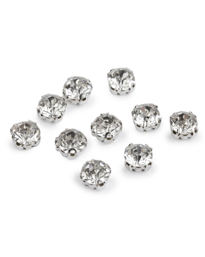 Našívací šatony / štras v pouzdře / kotlíku Ø6, 7, 8 mm - 10 ks | Mimib