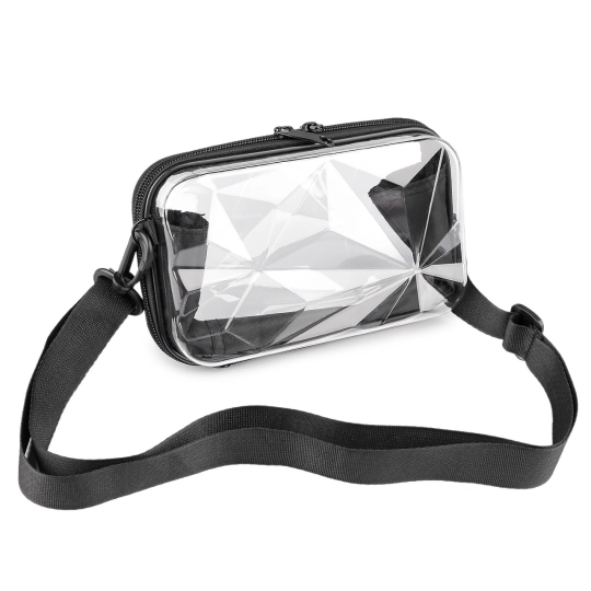 Transparentná škrupinová kabelka / puzdro crossbody 18x11 cm - 1 ks | Mimib