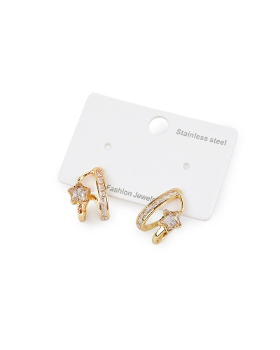 Náušnice z nerezovej ocele s brúsenými kamienkami - 1 pár | Mimib