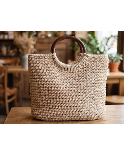 Drevený kruh z masívu / macrame, uši na tašky vonkajší Ø12, 14 cm - 1 ks | Mimib