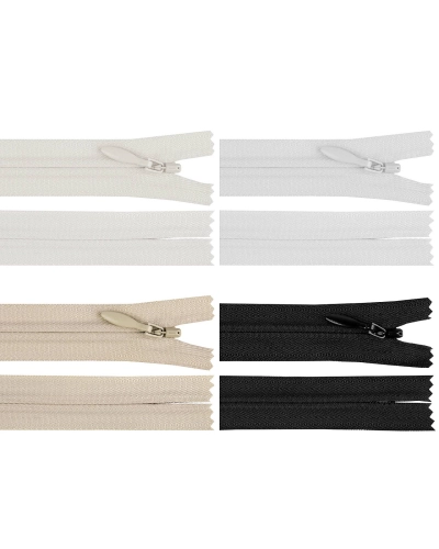 Špirálový zips skrytý YKK No 4 dĺžka 55 cm - 1 ks | Mimib