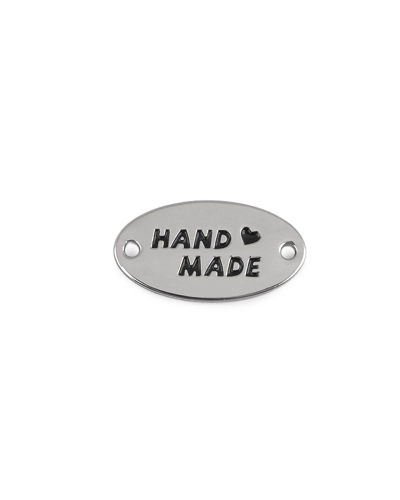 Kovový štítok na našitie Handmade - 1 ks | Mimib