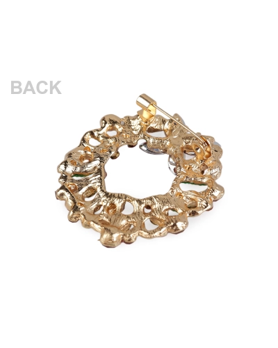 Brošňa s brúsenými kamienkami mačka, darček, vločka, rukavice, venček - 1 ks | Mimib