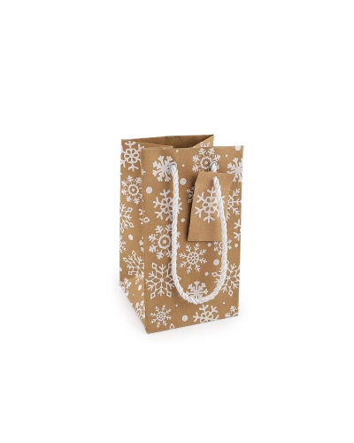 Vianočná darčeková taška natural 10,5x18 cm - 1 ks | Mimib