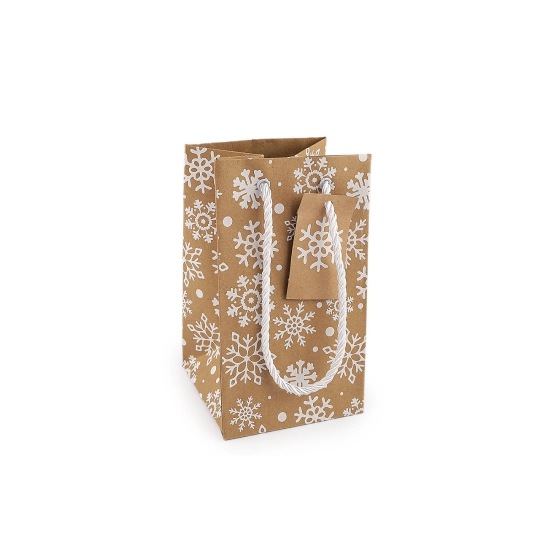 Vianočná darčeková taška natural 10,5x18 cm - 1 ks | Mimib