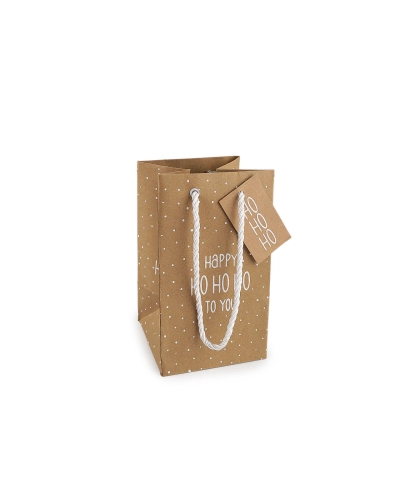 Vianočná darčeková taška natural 10,5x18 cm - 1 ks | Mimib