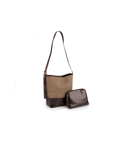 Kabelka imitácia brúsená koža s puzdrom 32x28 cm - 1 ks | Mimib