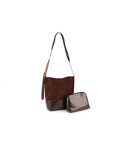 Kabelka imitácia brúsená koža s puzdrom 32x28 cm - 1 ks | Mimib