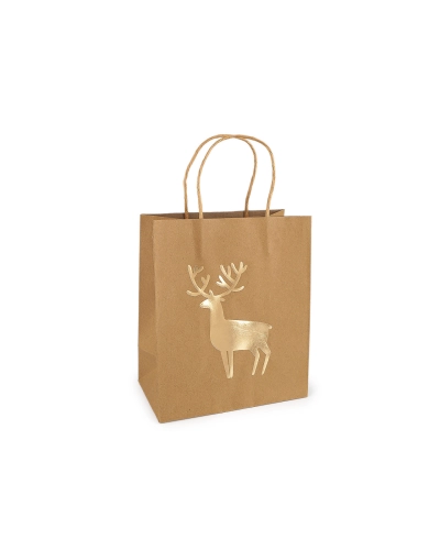 Vianočná darčeková taška natural 18x21 cm - 1 ks | Mimib