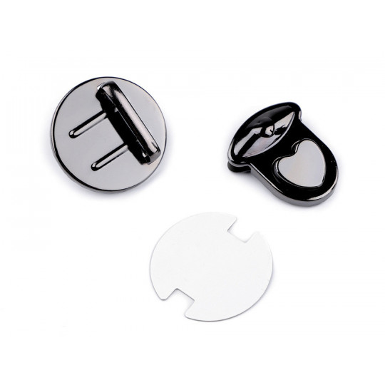 Sada zapínání na kabelku 30x32 mm srdce | Mimib