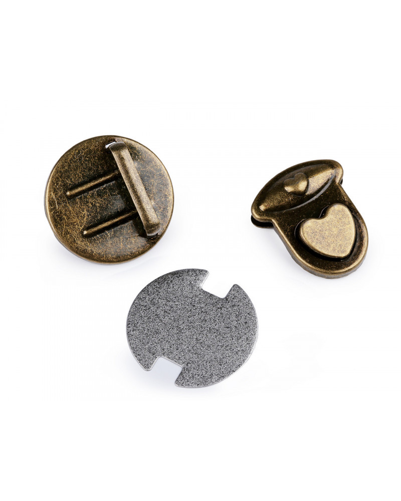 Sada zapínání na kabelku 30x32 mm srdce | Mimib