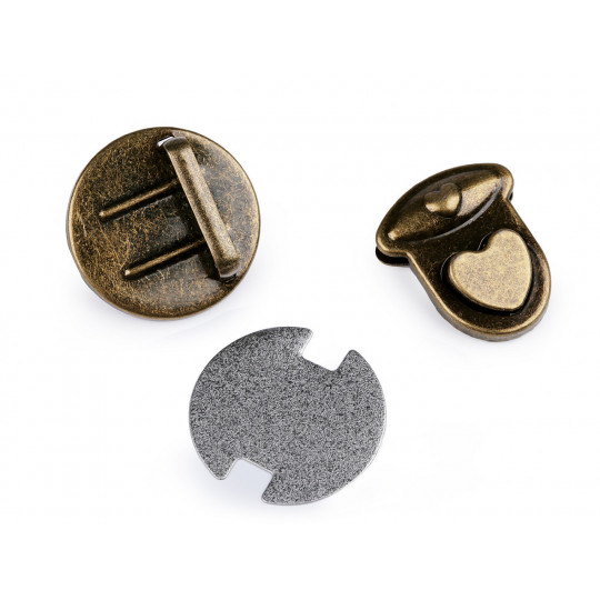 Sada zapínání na kabelku 30x32 mm srdce | Mimib