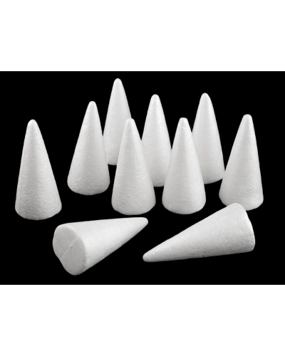 Kužeľ 5x11 cm polystyrén na výrobu anjelov a stromčekov - 10 ks | Mimib