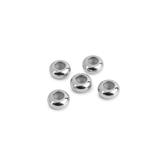Koráliky s brzdou / stoppermi Ø7 mm, 9 mm z nerezovej ocele - 5 ks | Mimib