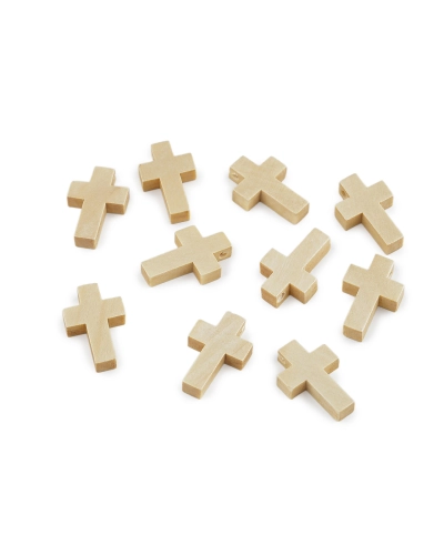 Prívesok drevený krížik 14x22 mm - 10 ks | Mimib