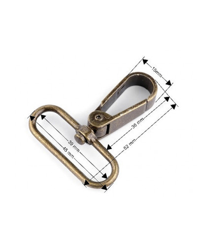 Kovová karabina průvlek 39 mm | Mimib