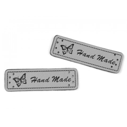 Eko kůže cedulka / ozdoba / nášivka Handmade 15x50 mm | Mimib
