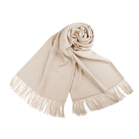 Šátek / šála typu pashmina s třásněmi 65x180 cm | Mimib