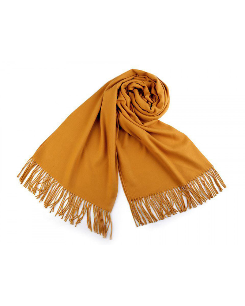 Šátek / šála typu pashmina s třásněmi 65x180 cm | Mimib