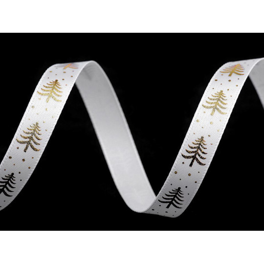 Saténová stuha stromeček šíře 10 mm vánoční | Mimib