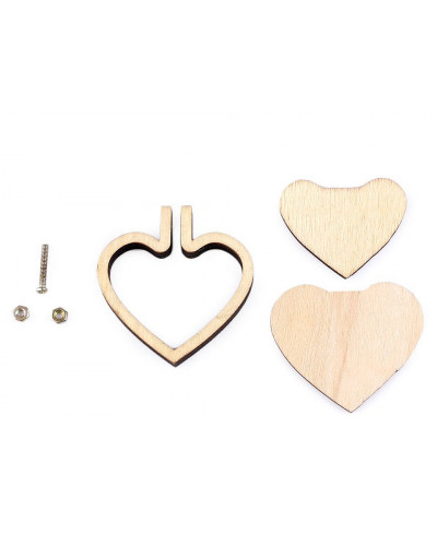 Mini dřevěný rámeček / přívěsek na vyšívání srdce, ovál, kruh | Mimib