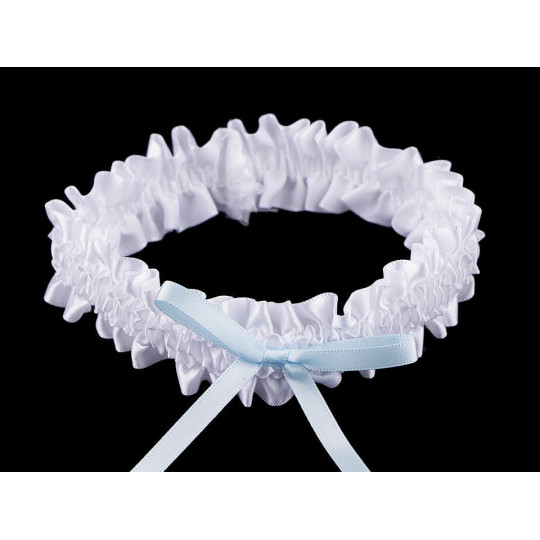 Svatební podvazek saténový s mašlí | Mimib