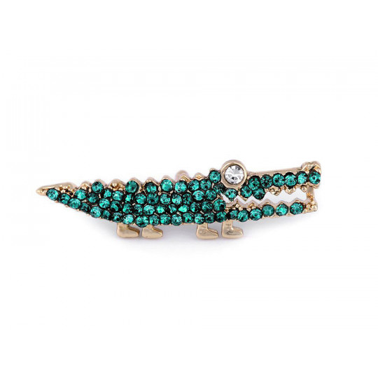 Brož / odznak s broušenými kamínky beruška, krokodýl | Mimib