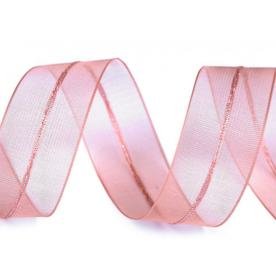 Monofilová stahovací stuha s lurexem šíře 26 mm vánoční | Mimib