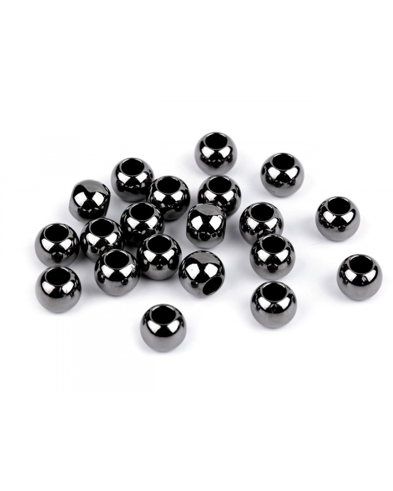 Plastové korálky Metalic s velkým průvlekem / plavkové 8x10 mm | Mimib