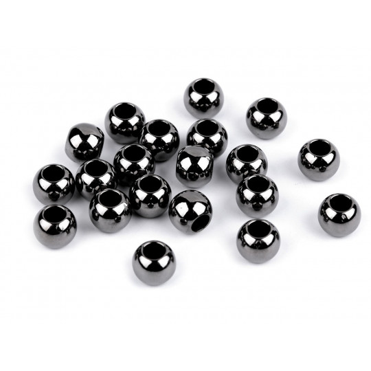 Plastové korálky Metalic s velkým průvlekem / plavkové 8x10 mm | Mimib