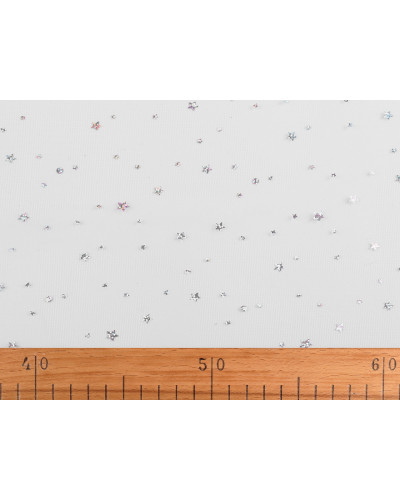 Oděvní / dekorační tyl s hvězdičkami s hologramem | Mimib