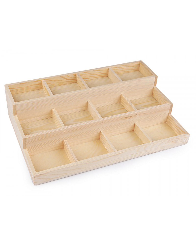 Dřevěné plato / organizér 3 patrový 24x35,5 cm | Mimib